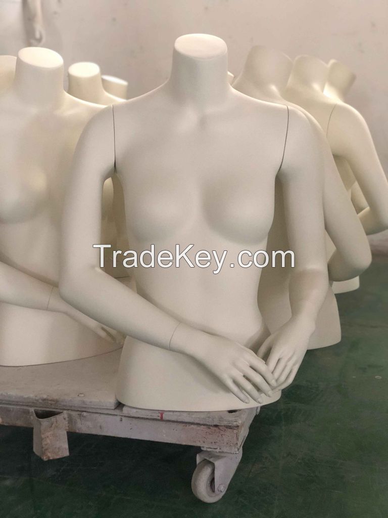 Jolly mannequins- female mannequin torso left arm bending pose white matte color HFT-1