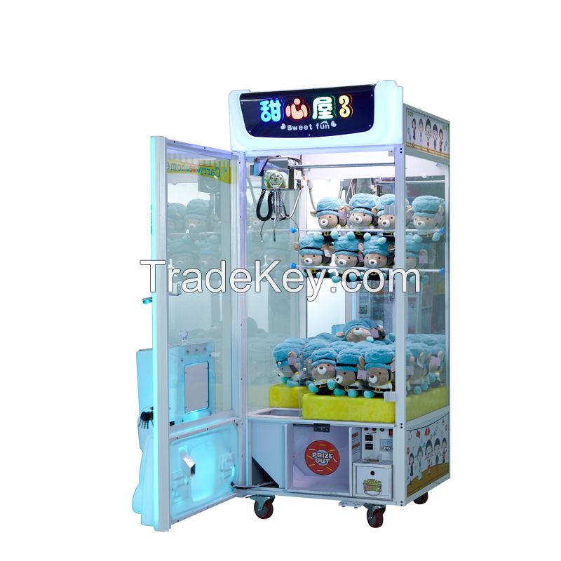 Newest coin operated claw crane prize vending machine