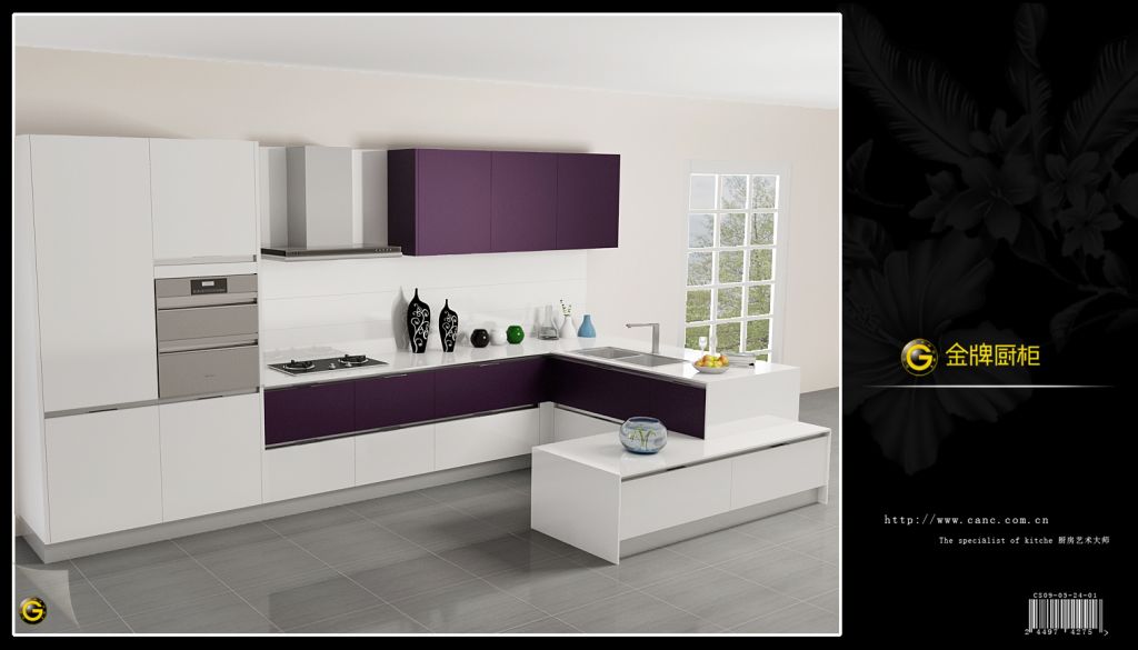 Lacquer kitchen cabinet