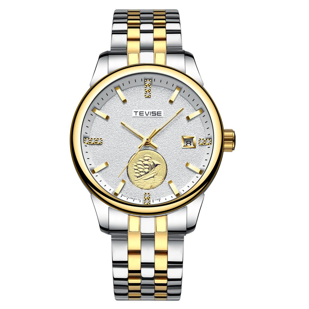 Tevise t818 men watches luxury brand automatic casual style stainless steel back watch