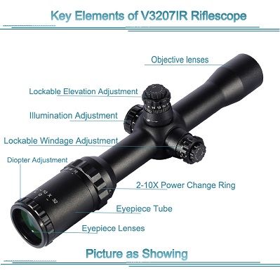 tactical rifle scope 2.5-10X32 IR magnifier scope with your own APP