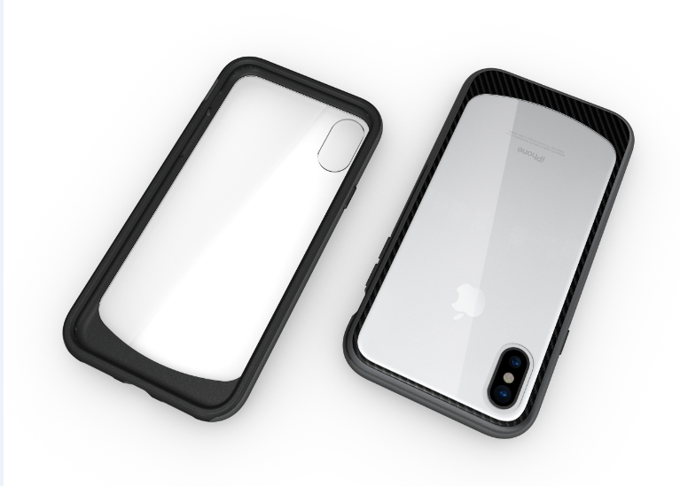 Two in one hybrid TPU and PC clear bumper case for iphone 8 