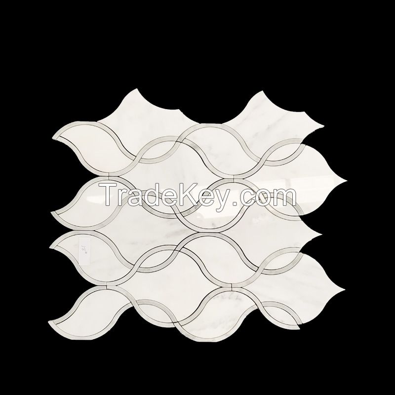 Oriental white marble hexagon mosaic tile