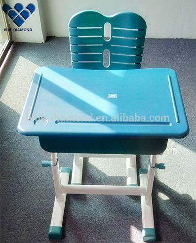 Comfortable plastic children desk and chair