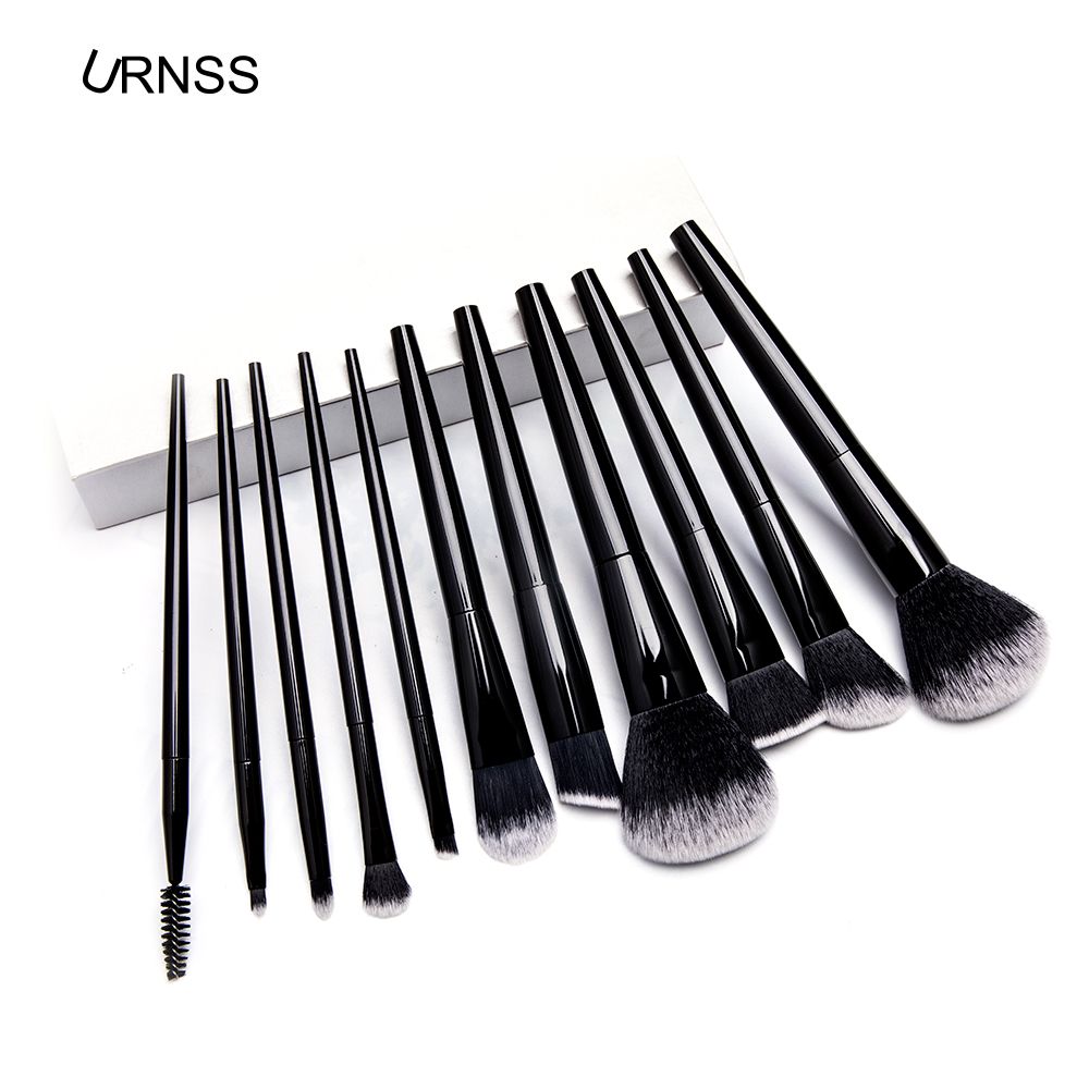 wholesale black white makeup brush set 11pieces