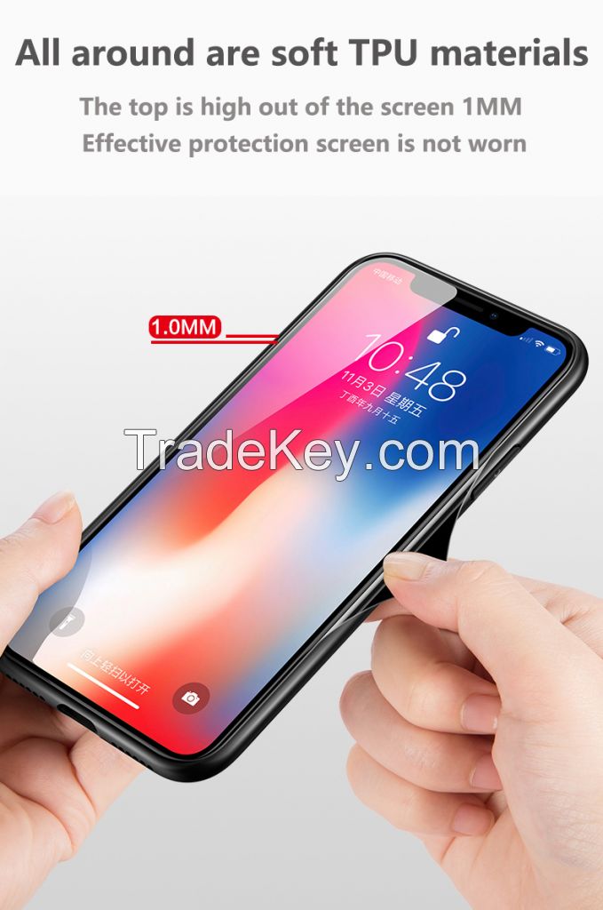 2018 Bulk 3 In 1 Beautiful Mobile Phone Back Cover Tempered Glass Phone Case For Iphone X Case