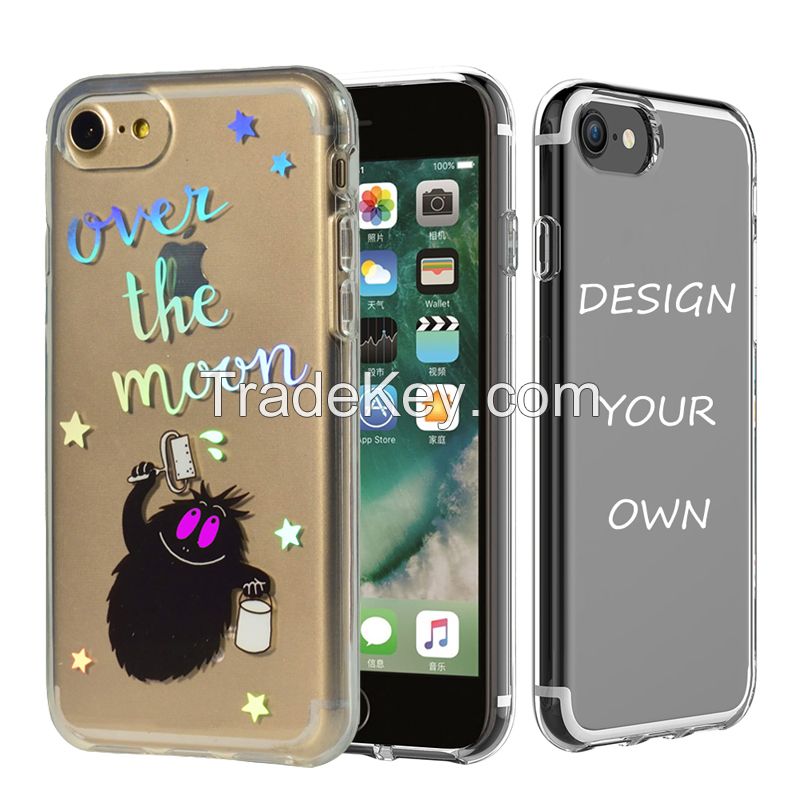 PC+TPU IMD custom design hybrid phone case for iphone 2mm thickness shockproof anti scratches