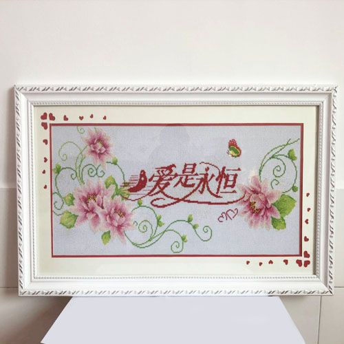 Framed handwork Completed finished china cross stitch of wedding gift