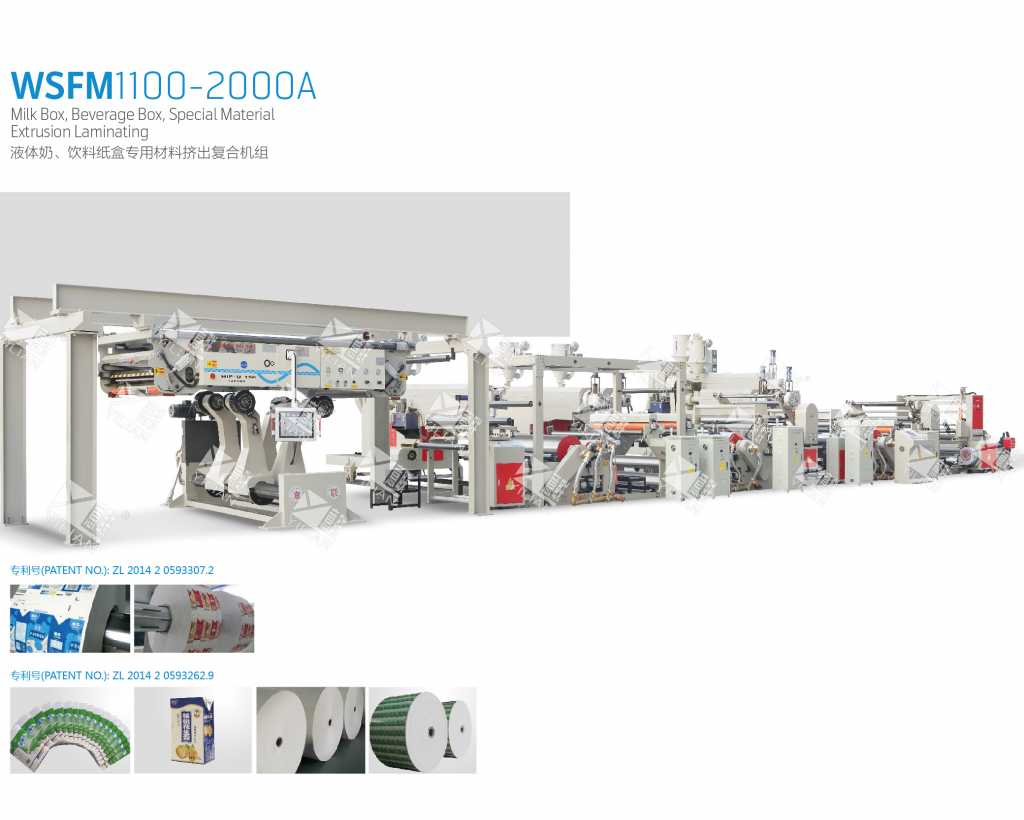 Yilian brand Automatic high speed WSFM1100-2000 milk box extrusion lamination machine auto splicer