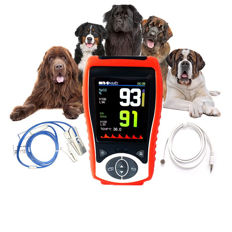 Veterinary Handheld Pulse Oximeter SpO2 Heart Rate Continuous Detection Pets Standard Configuration