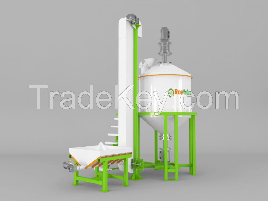 VACUUM MIXER FOR GYPSUM-CONCRETE MIXTURES