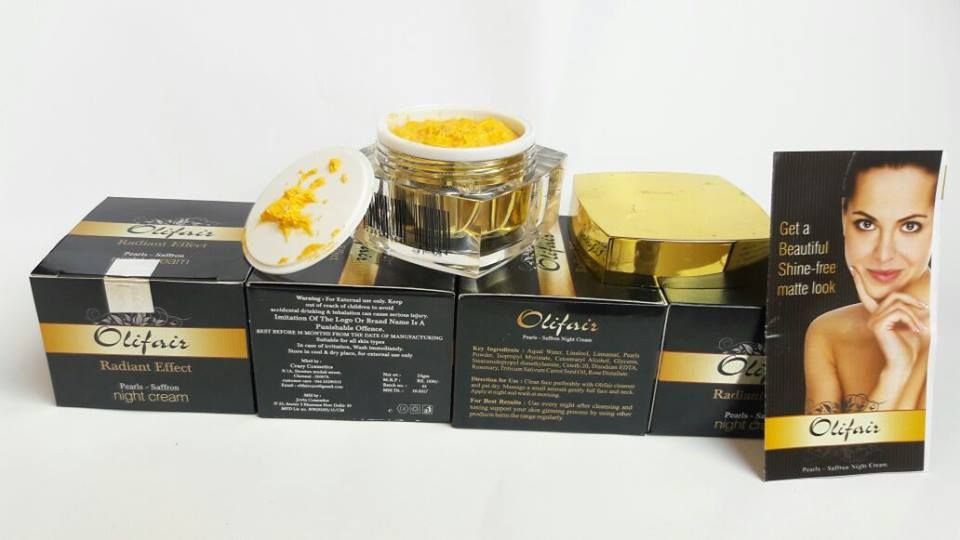 Original Olifair Saffron Advanced Night Fairness Cream With Radiant Effect