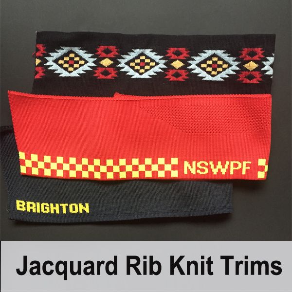 Flat trimmings jacquard rib knit trims for collar and cuffs