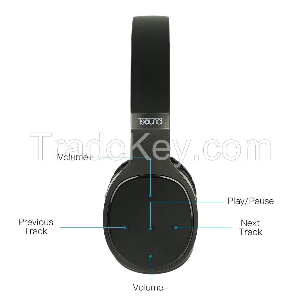 TSOUND Superb Wireless Headphones On-Ear with Mic, Stereo Wireless Headset with Bass, Wired and Wireless Headphones