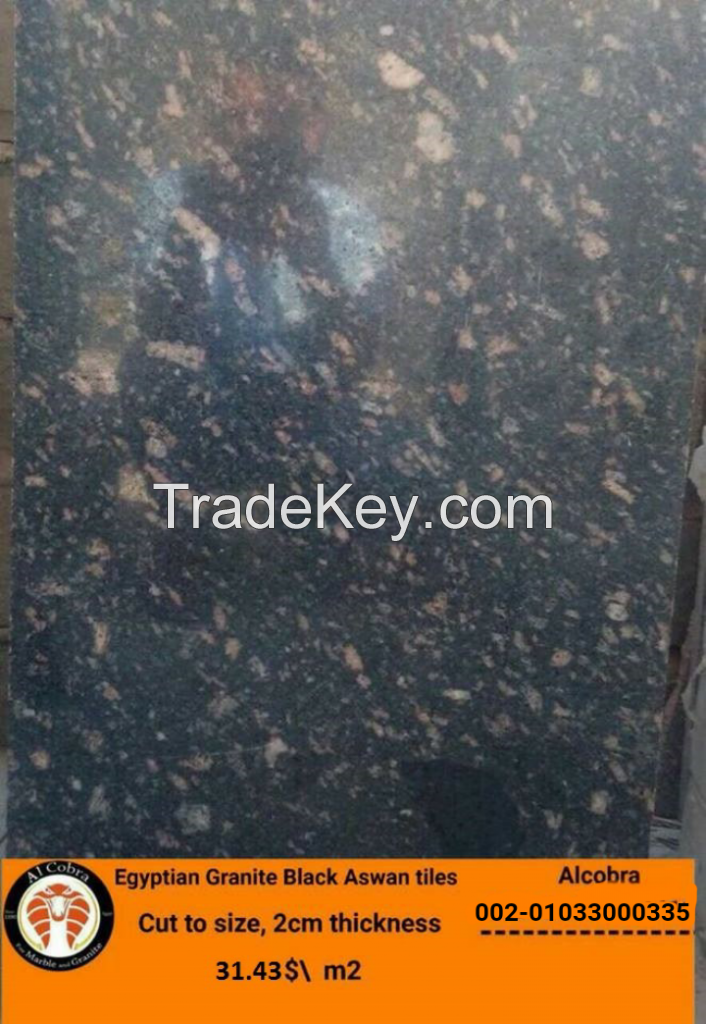 Egyptian granite tiles Black aswan