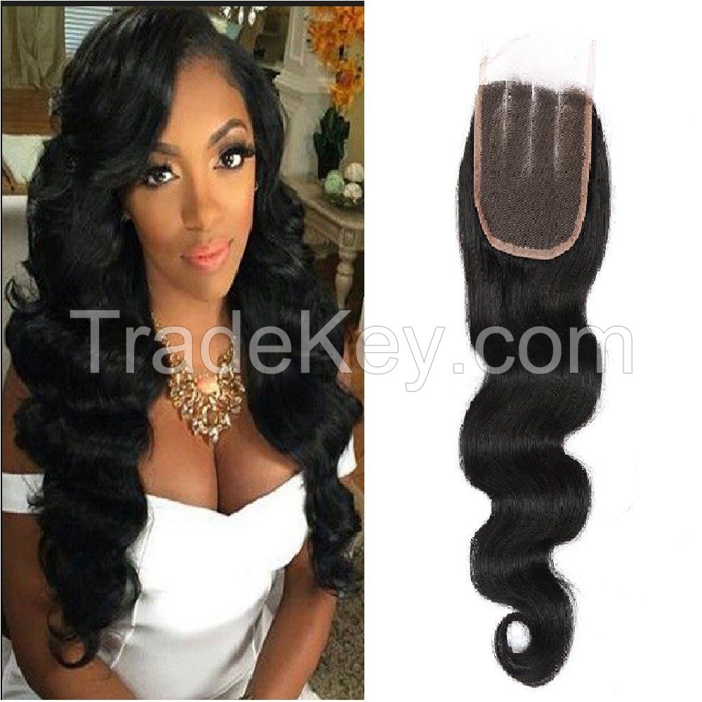 Body Wave Frontal Lace Closure With Peruvian Human Hair Braid