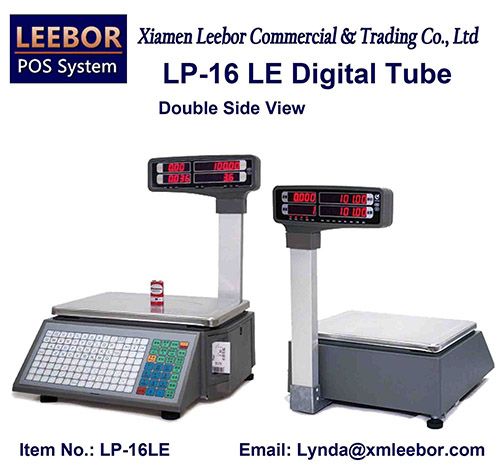 LP-16LE Barcode Label LED Scale, Supermarket Retail Thermal Printer 15/30kg Sales, POS Price Computing Multi-Language Digital Weighing, Label Printing Scale