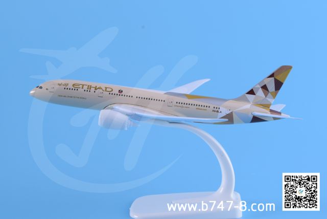 20cm B787 Etihad Metal Plane Model Boeing A6-BLA Zink Alloy Static Promotion Advertisement Airline Business Gift Toy Customized Handicraft Souvenier