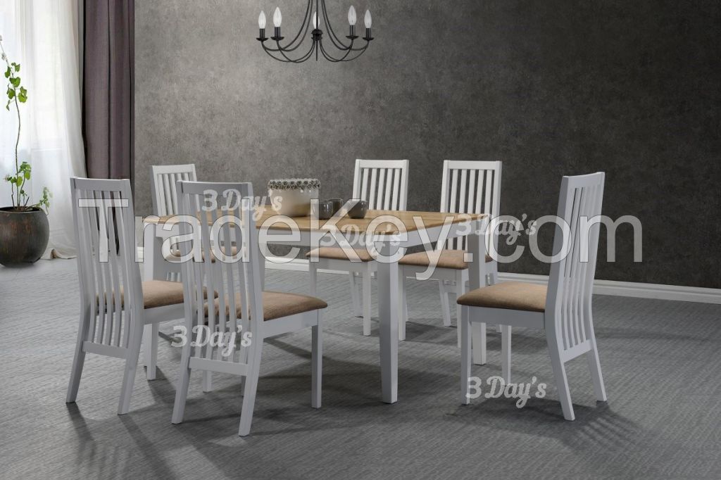 Malaysia Solid Rubberwood Aston 1+6 Dining Set