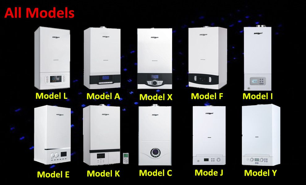 Wall hung combi gas boiler with colorful display