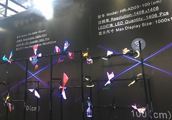 Custom OEM 2019 Quality HD720 Wifi 65CM LED 3D Hologram Advertising Fan 4 Blades Display