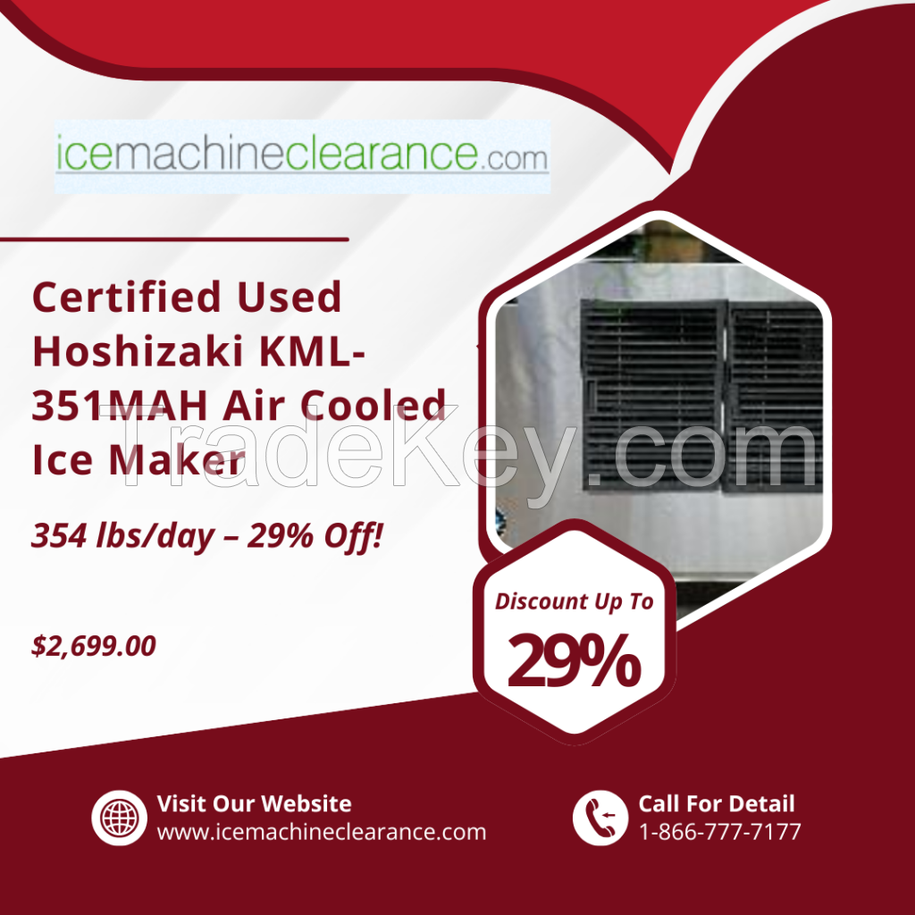 Certified Used Hoshizaki KML-351MAH Air Cooled Ice Maker &acirc; 354 lbs/day &acirc; 29% Off!