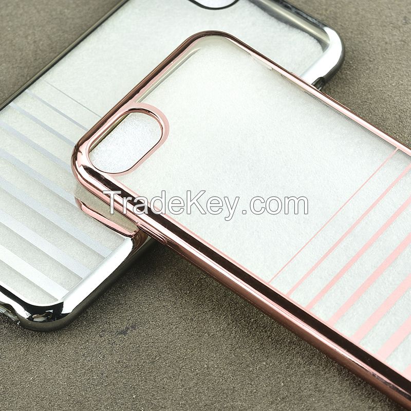 Transparent Phone Case with Custom Electroplating Soft TPU Case for iPhone