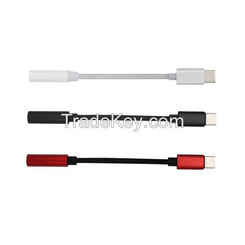 TypeC to 3.5mm jack audio adapter cable for cellphone