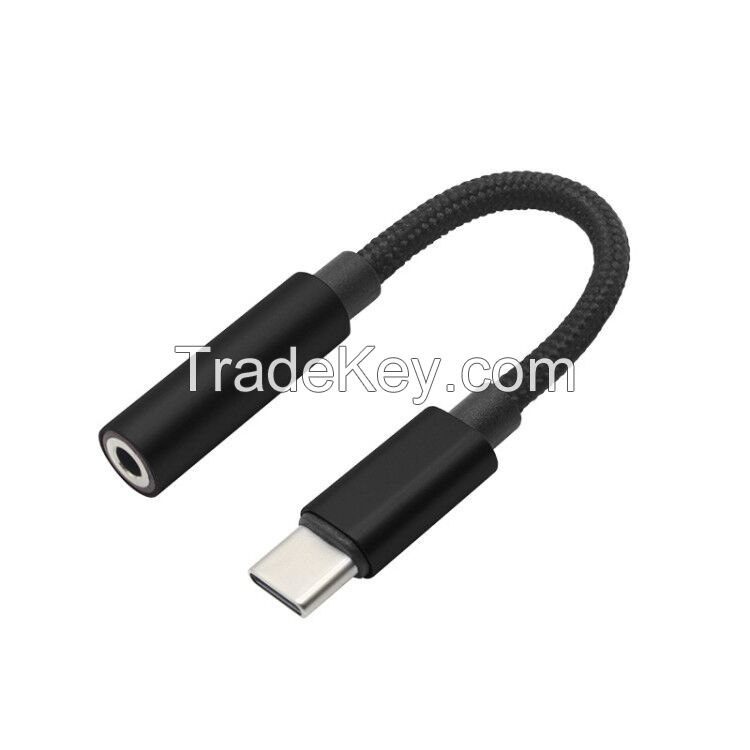 TypeC to 3.5mm jack audio adapter cable for cellphone