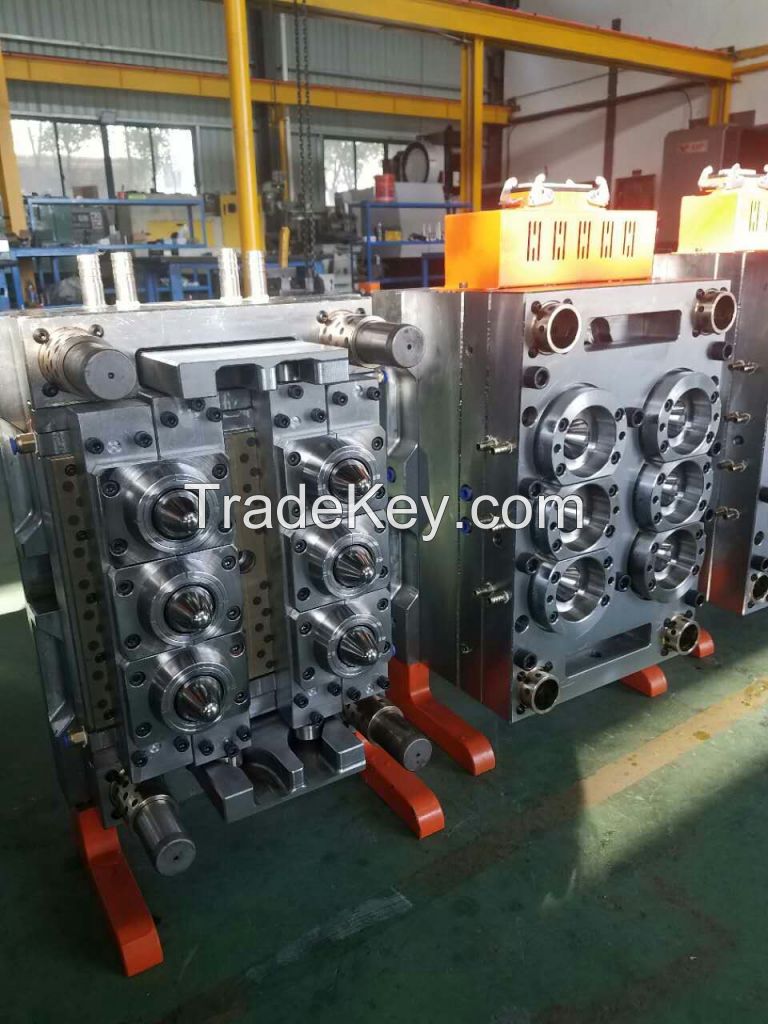 6 cavities wide neck plastic PET preform mould 