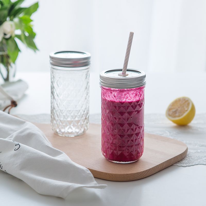 100ML-500ML glass mason jar with metal lid 