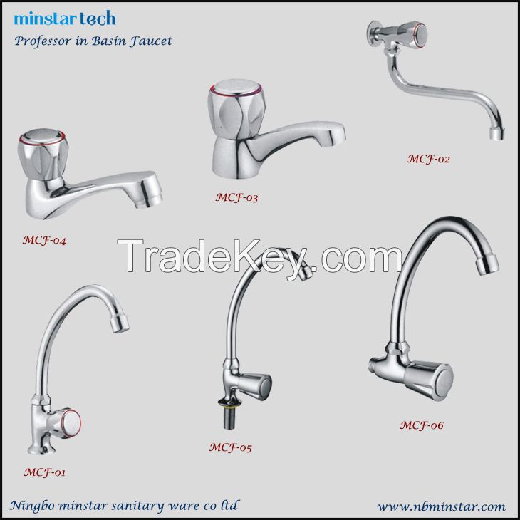 Bulk production vendor public places single handle easy useage brass sink faucet 