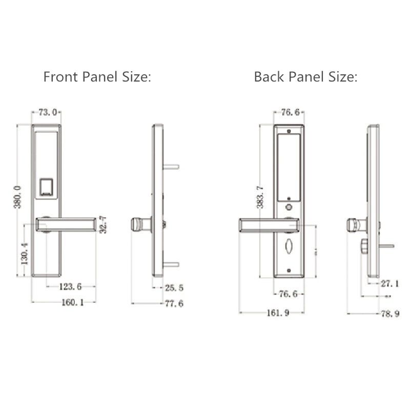 Four-in-One Keyless Fingerprint Password Card Key unlocking Door Lock for Apartment Resort School