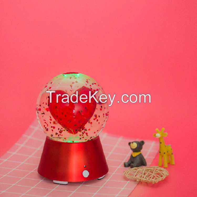 Valentines gift USB battery charging colorful led light wireless speaker