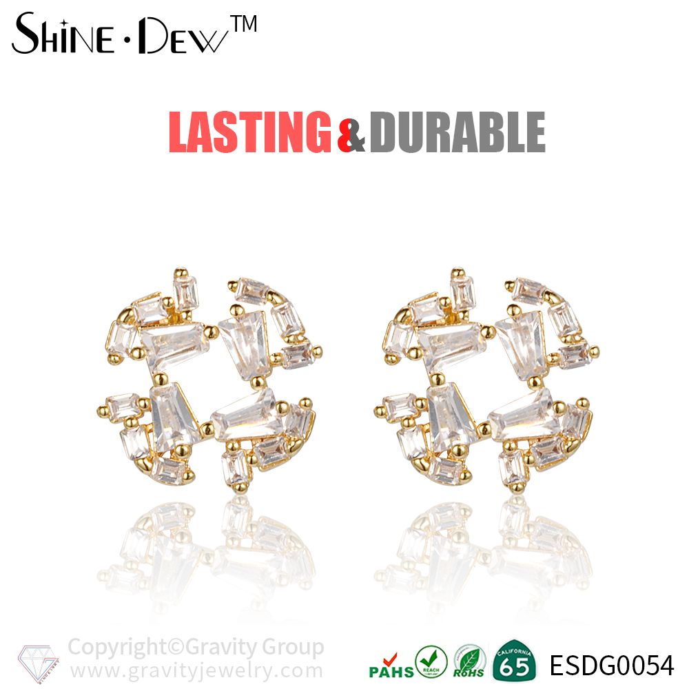 Gorgeous Wedding Bridal Earring Round Shaped Jewelry In Stock