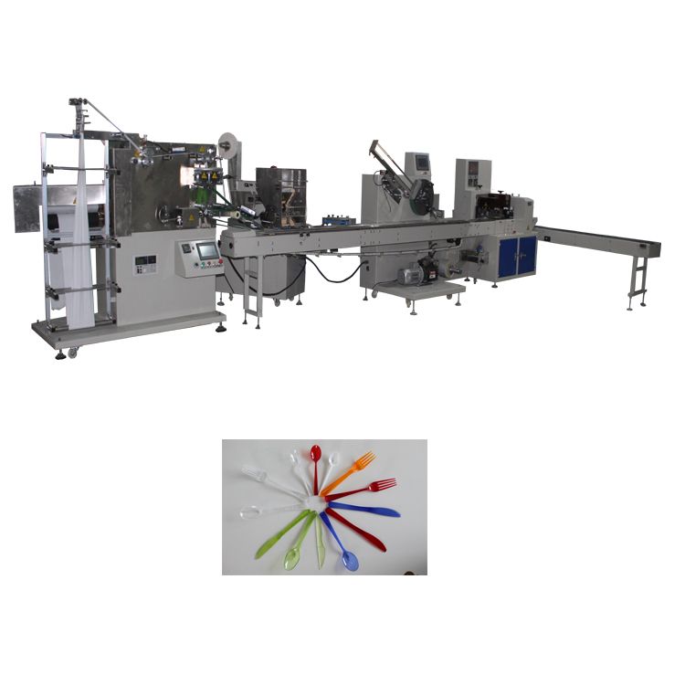 High speed airline luxury tableware cutlery set packing machine
