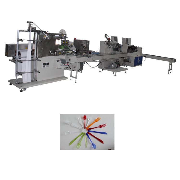 Automatic disposable plastic cutlery packing machine