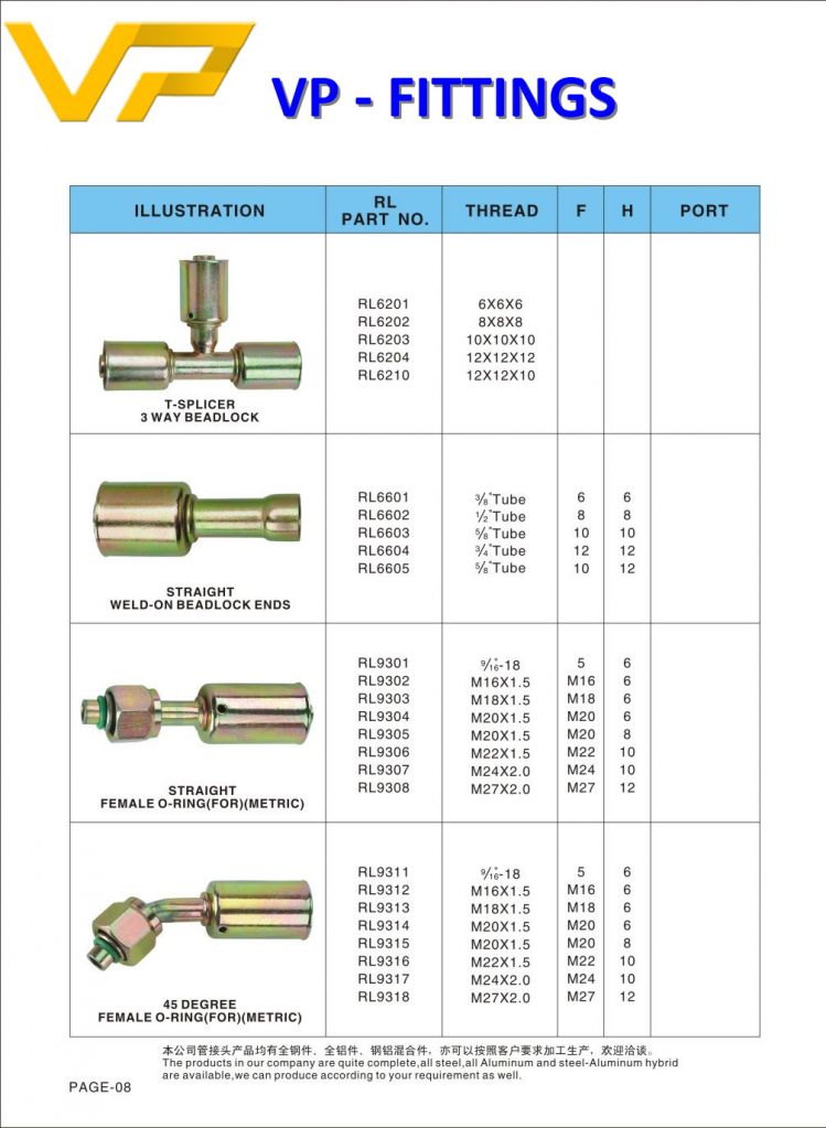 Air Conditioning Fitting Auto AC Fitting Aluminium / Iron Fitting