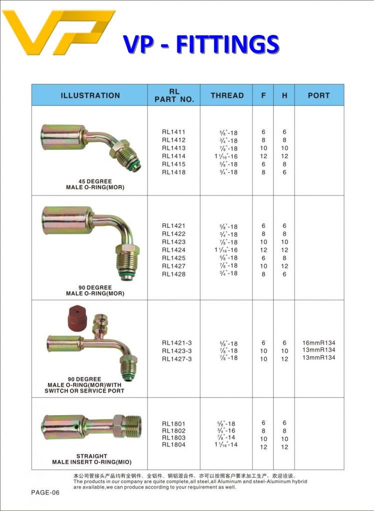 Air Conditioning Fitting Auto AC Fitting Aluminium / Iron Fitting