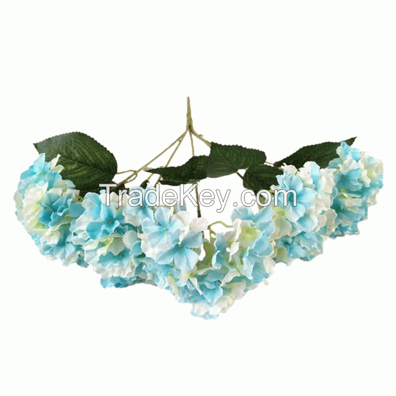 Soft fabric plastic stem Artificial Flower Hydrangea for wedding