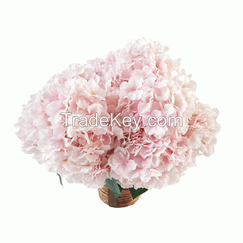 Soft fabric plastic stem Artificial Flower Hydrangea for wedding