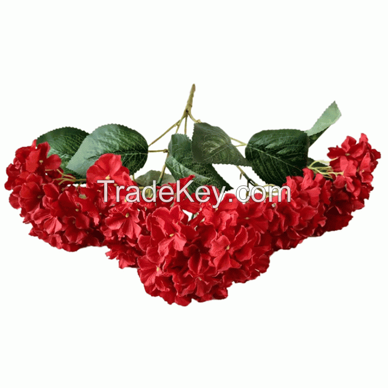 Soft fabric plastic stem Artificial Flower Hydrangea for wedding