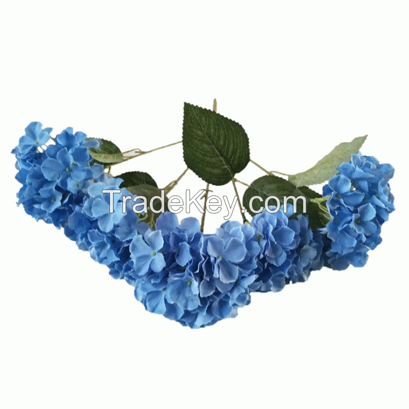 Soft fabric plastic stem Artificial Flower Hydrangea for wedding