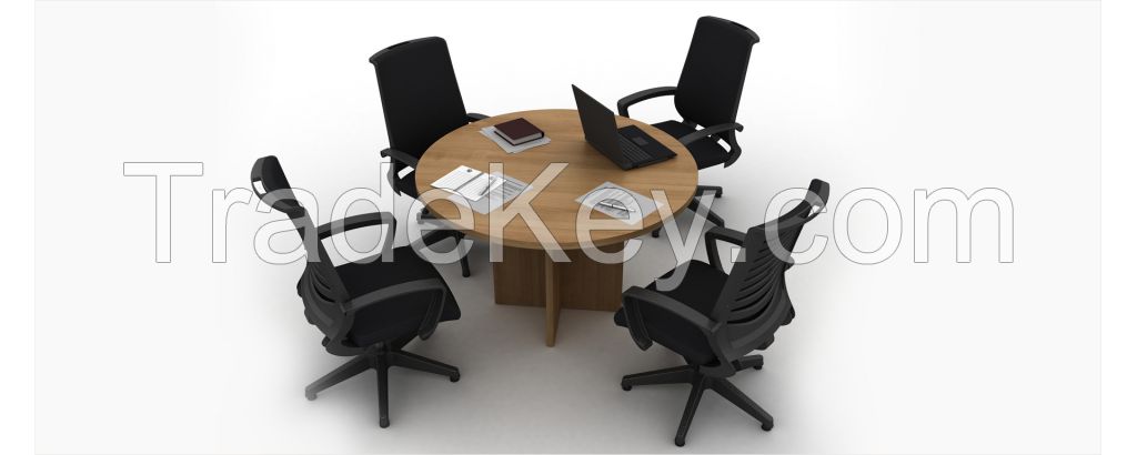 Innovative and modern round wooden meeting desks made in Turkey