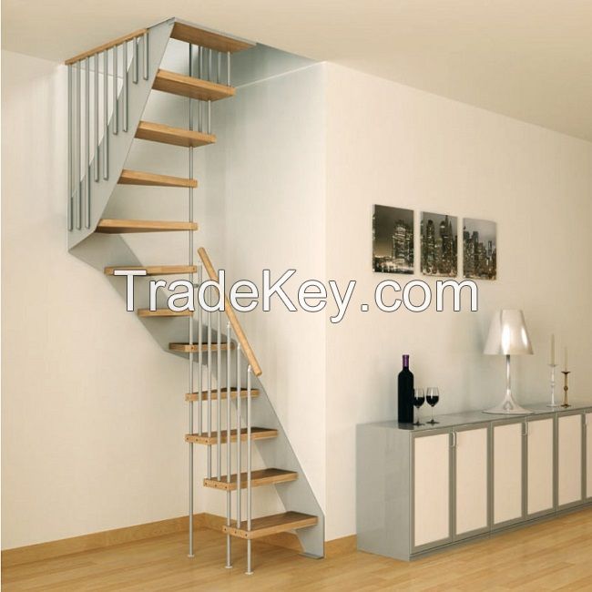 Australian style high quality fashion glass-wood staircase used straight stair