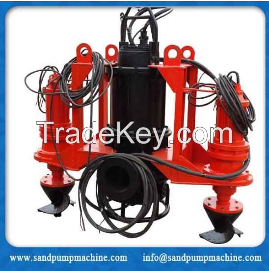 Submersible slurry pump with agitator