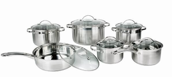 12 Piece Classic Stainless Steel Cookware Set