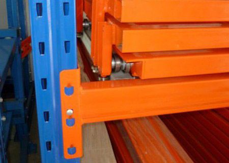 Push back pallet racking for warehouse storage