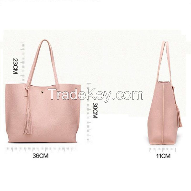 Popular Design Semi-PU Women Shopper in Low Price