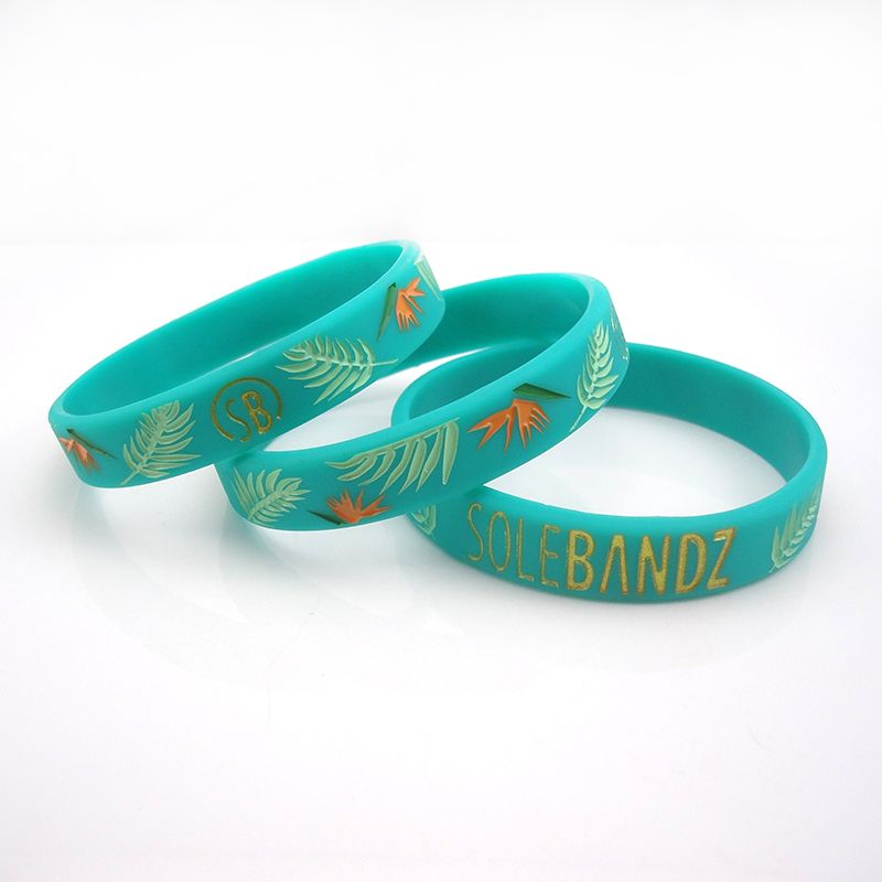 Free artwork popular colorful debossed wristband ink-filled fashion silicone bracelet